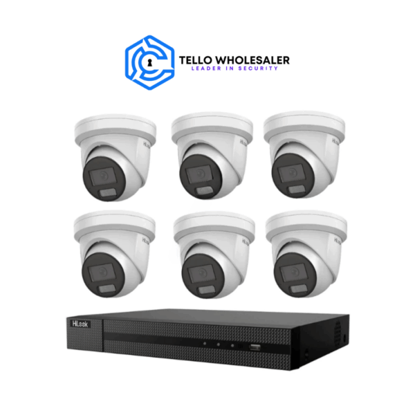 6 x 6mp IP AcuSense Turret + 1 x 8ch PoE NVR - Image 2
