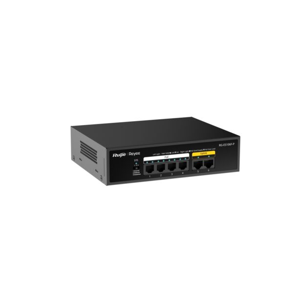 RG-ES106F-P, 6-Port 10/100 Mbps Unmanaged PoE Switch - Image 3