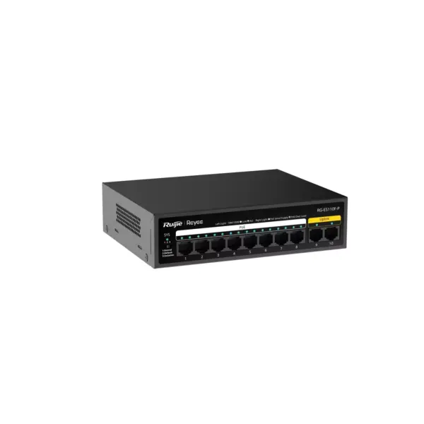 Ruijie 10-Port 10/100 Mbps Unmanaged PoE Switch RG-ES110F-P