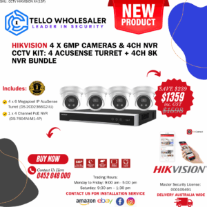 4 x 6mp IP AcuSense Turret (Mic) + 1 x 4ch PoE NVR