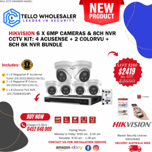 4 x 6mp IP AcuSense Turret  + 2 x 6mp IP Colorvu  + 1 x 8ch PoE NVR