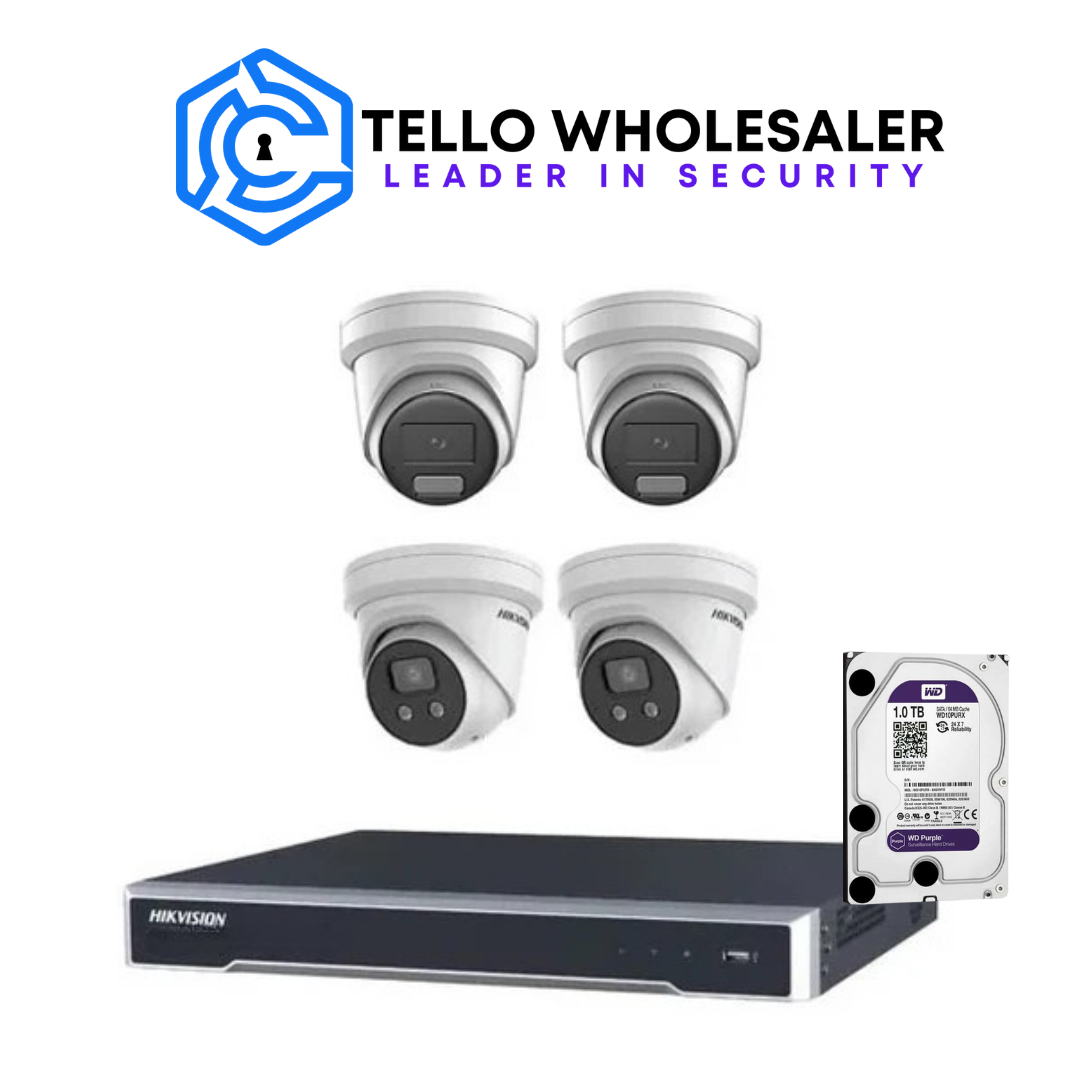 2 x 6 MP IP AcuSense Turret (Mic) + 2 x 6 MP IP Colorvu (Siren/Strobe) + 1 x 4 Ch PoE NVR + 1 X 4TB HD - Image 2