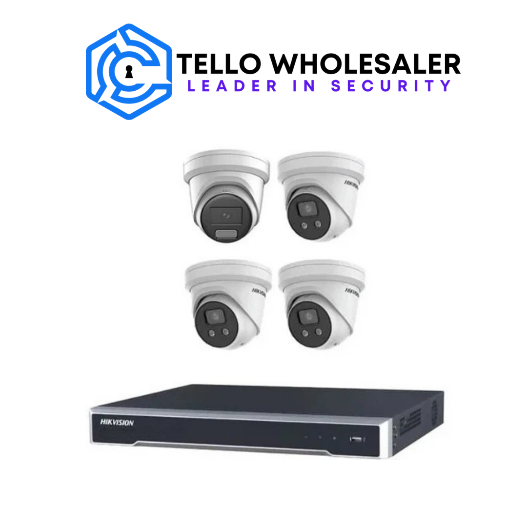 1 X 6mp IP ColorVu (Siren/Strobe) + 3 x 6mp IP AcuSense Turret (Mic) + 1 x 4ch PoE NVR - Image 2
