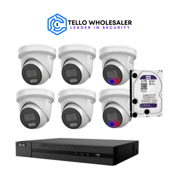 4 x 6mp IP AcuSense Turret + 2 x 6mp All in one Colour Turret  + 1 x 8ch PoE NVR - Image 3