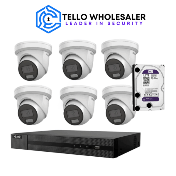 6 x 8mp IP AcuSense Turret + 1 x 8ch PoE NVR - Image 3