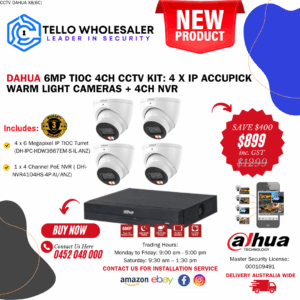 4 x 6MP Accupick Color (Mic/Smart Dual Light) + 1 x 4 Ch PoE NVR