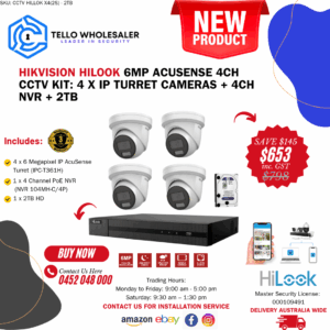 4 x 6mp IP AcuSense Turret + 1 x 4ch PoE NVR +2TB HD
