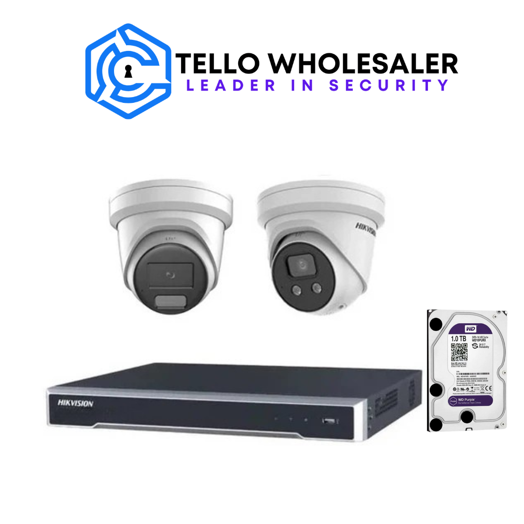1 x 6 MP IP AcuSense Turret (Mic) + 1 x 6 MP IP Colorvu (Siren/Strobe) + 1 x 4 Ch PoE NVR + 4TB HD - Image 2