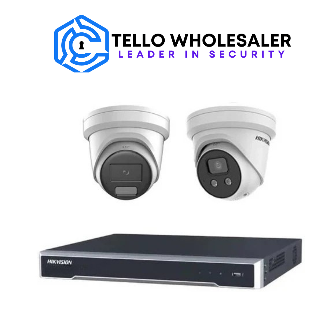 1 x 6 MP IP AcuSense Turret (Mic) + 1 x 6 MP IP Colorvu (Siren/Strobe) + 1 x 4 Ch PoE NVR - Image 2